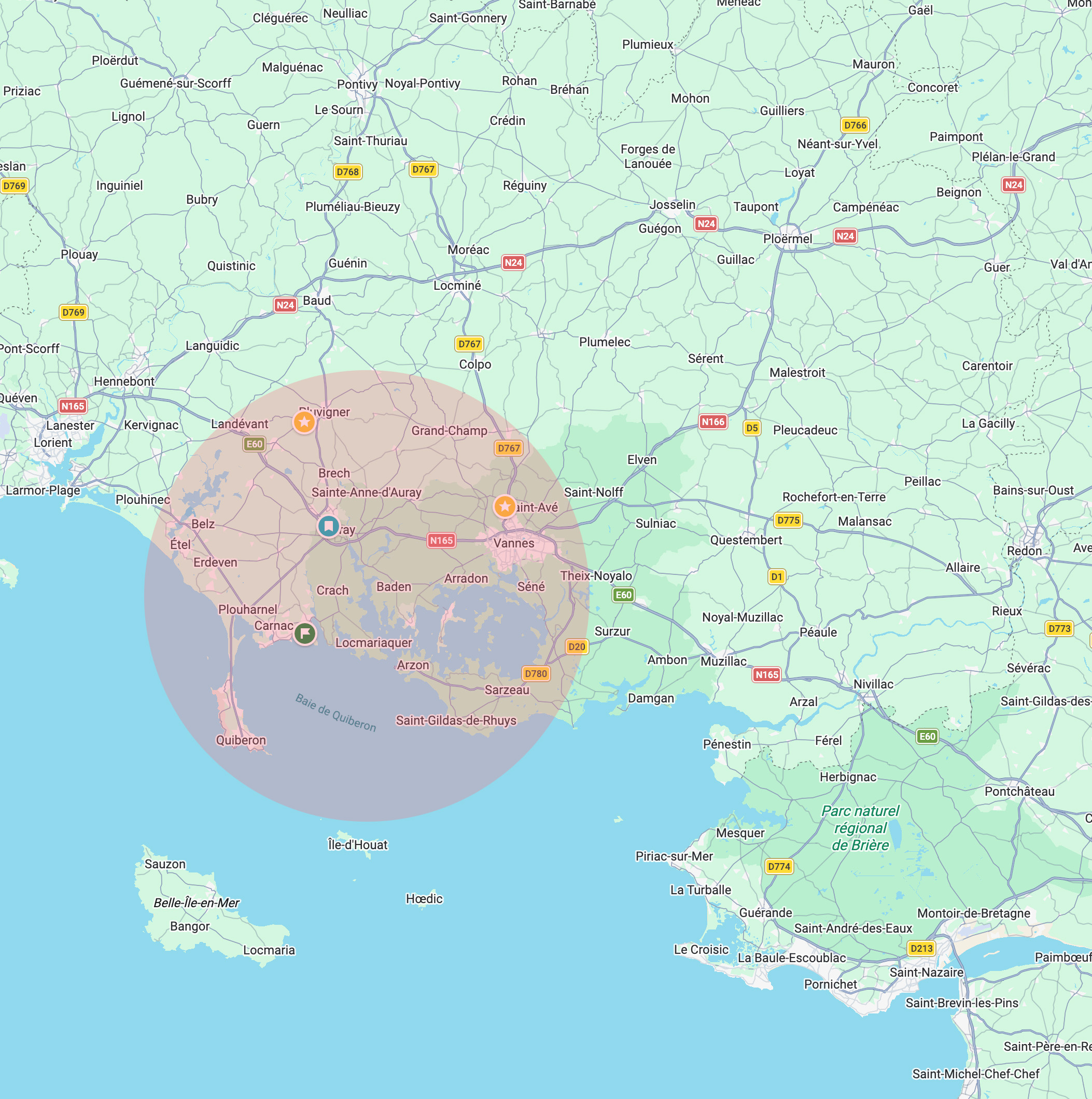 Carte du Morbihan — zone d'intervention EcoClimPro